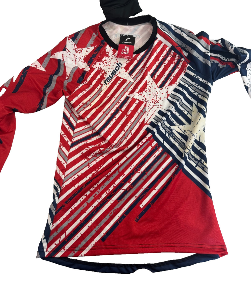 Reusch Adult Patriot II Profit Soccer Jersey USA Flag Red White Blue Large NWT